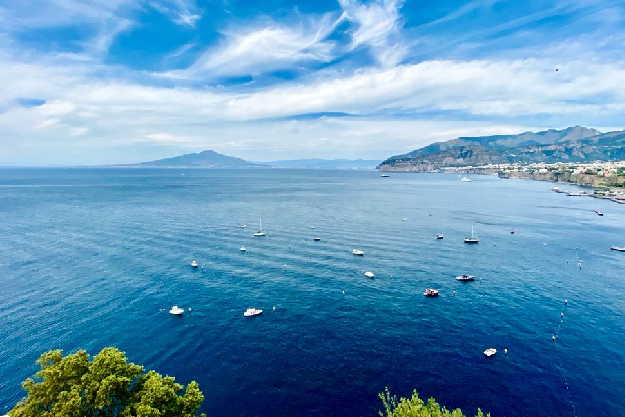 Where to stay in Sorrento — view over the Gulf of Naples from Via Capo